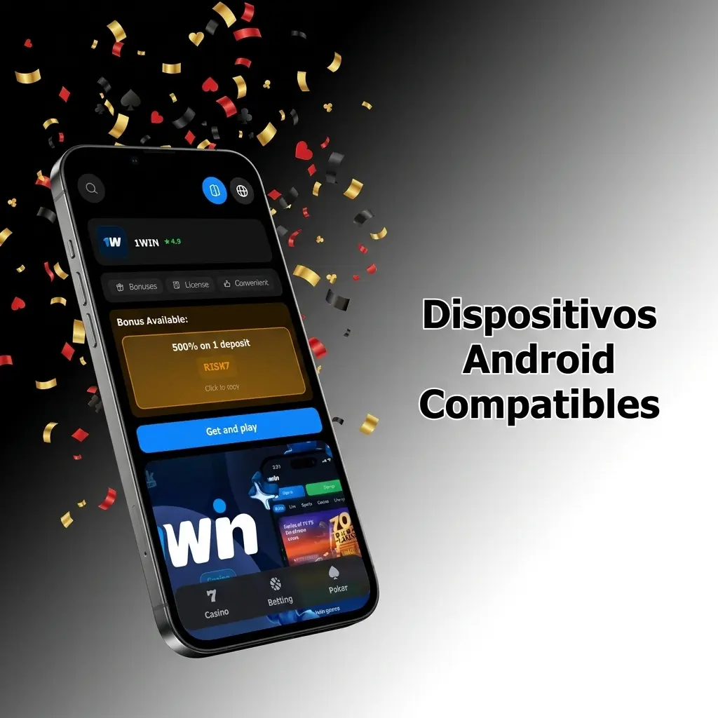 Dispositivos Android compatibles con la app 1win en Chile: Samsung, Xiaomi, Motorola, Huawei, OPPO y más modelos.