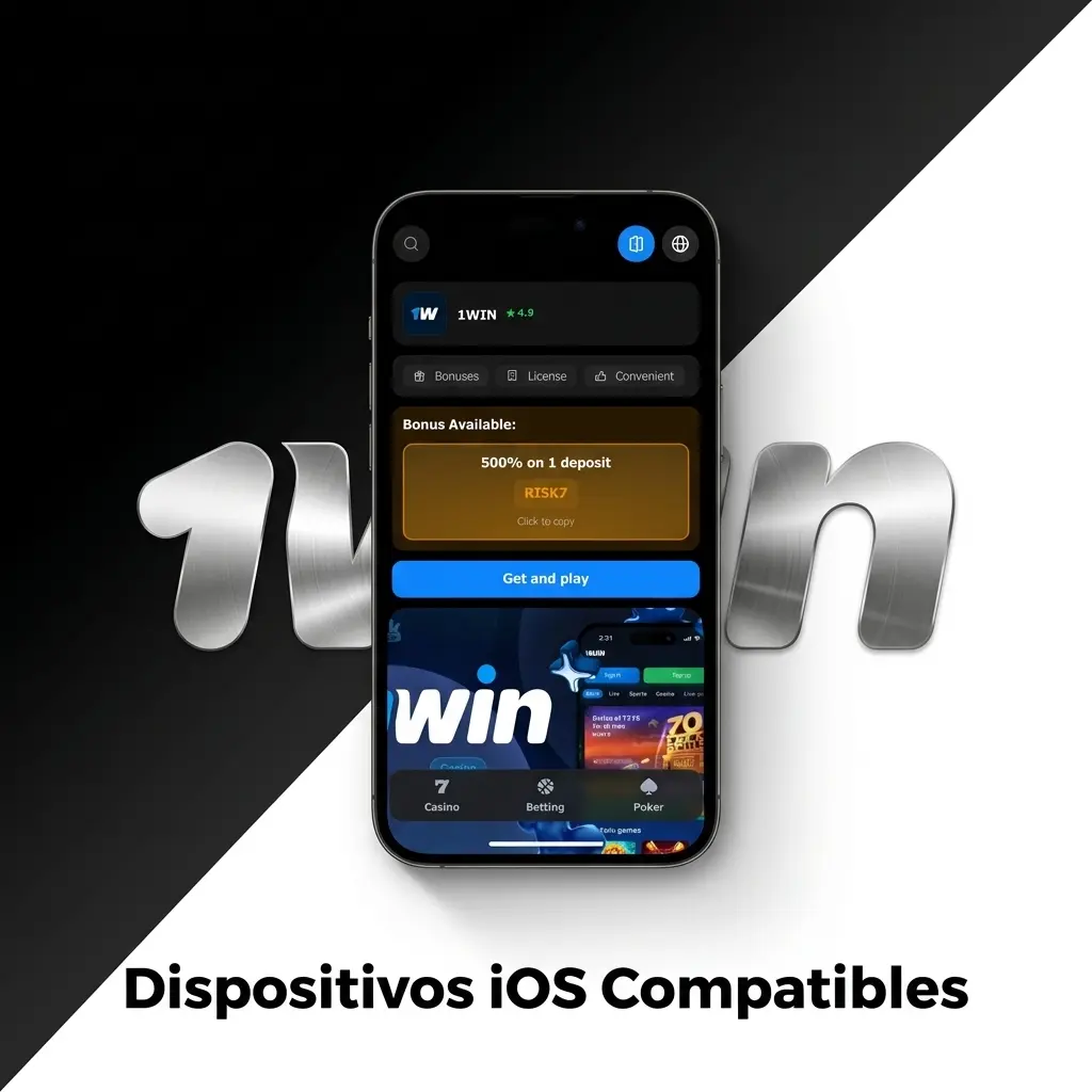 Lista de dispositivos iOS compatibles con la app 1win, incluyendo iPhone X al 15 y modelos iPad Air y Pro