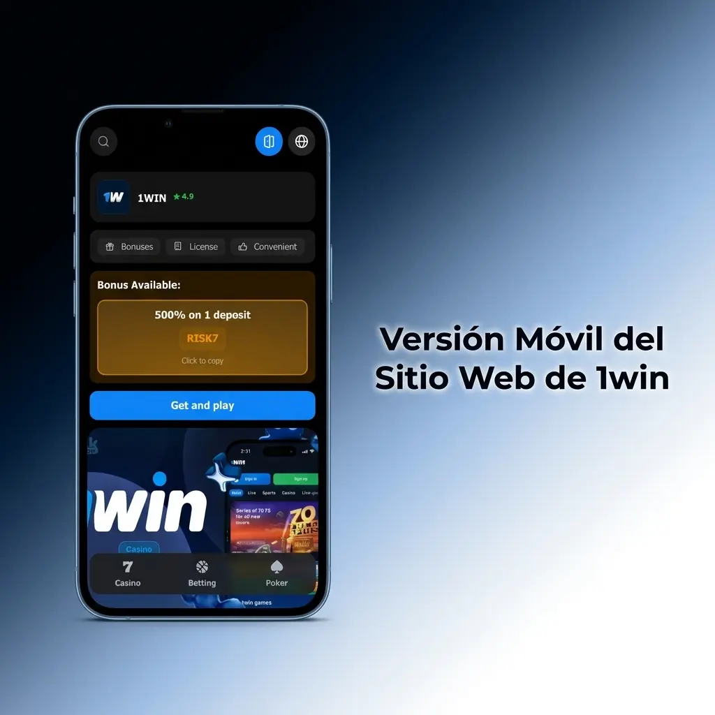 Versión móvil del sitio web de 1win optimizada para smartphones y tablets con apuestas y casino en línea